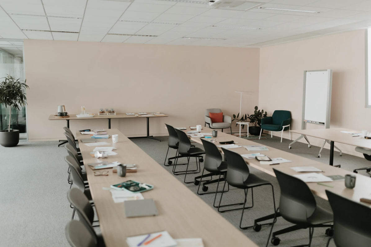 Jive T-Base Flip Table in lifestyle shot